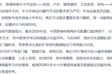   2026跨境电商海外仓综合实力榜单：五大服务商，谁在中大件赛道真正跑出了数据？